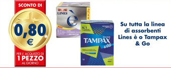 Esselunga Su tutta la linea di assorbenti Lines è o Tampax & Go offerta