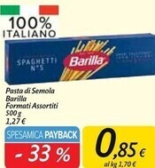 Carrefour Market Barilla pasta di semola offerta