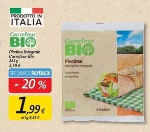 Carrefour Market Carrefour piadina integrale bio offerta