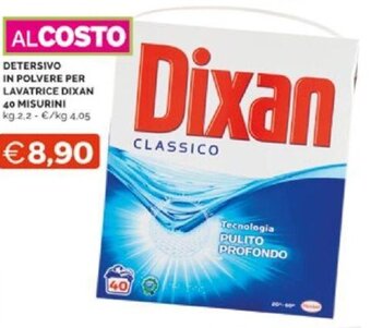 DETERSIVO IN POLVERE PER LAVATRICE DIXAN 40 MISURINI kg.2,2