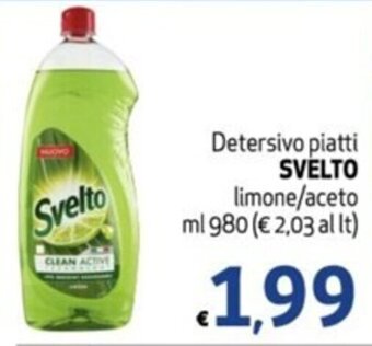 SuperW Detersivo piatti SVELTO limone/aceto ml 980 offerta