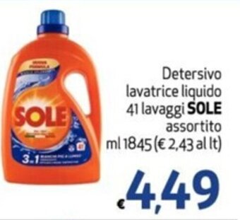 SuperW Detersivo lavatrice liquido 41 lavaggi SOLE assortito ml 1845 offerta