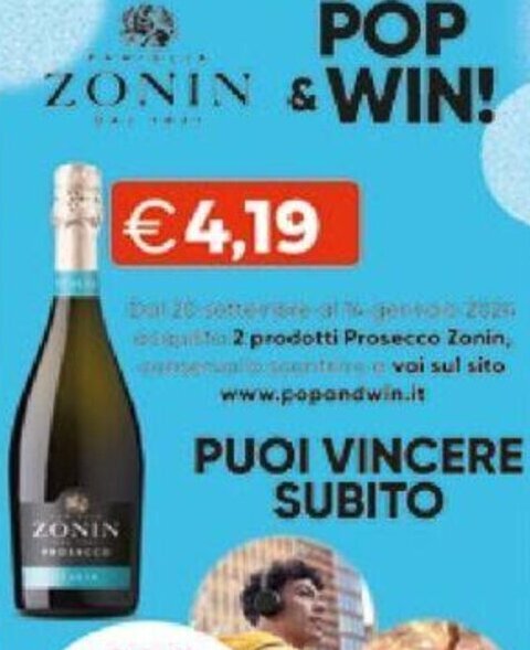 Mercatò 2 prodotti Prosecco Zonin offerta
