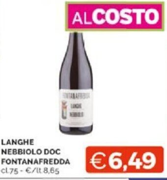 Mercatò LANGHE NEBBIOLO DOC FONTANAFREDDA cl.75 offerta