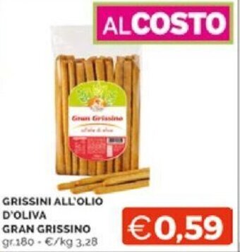 Mercatò GRISSINI ALL'OLIO D'OLIVA GRAN GRISSINO gr.180 offerta