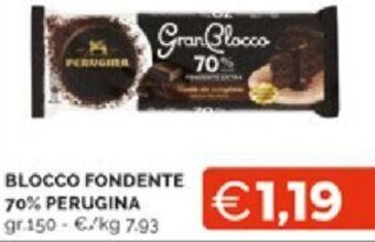 Mercatò BLOCCO FONDENTE 70% PERUGINA gr.150 offerta