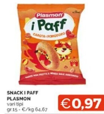 Mercatò SNACK I PAFF PLASMON vari tipi gr.15 offerta