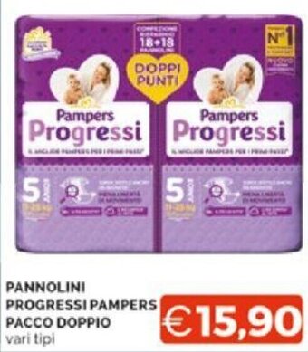 Mercatò PANNOLINI PROGRESSI PAMPERS PACCO DOPPIO vari tipi offerta