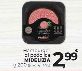 Supermercati Dok Hamburger di podolica MIDELIZIA g.200 offerta