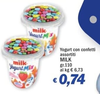 Yogurt con confetti assortiti MILK gr.110