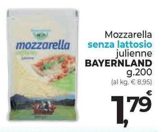 Supermercati Dok Mozzarella senza lattosio julienne BAYERNLAND g. 200 offerta
