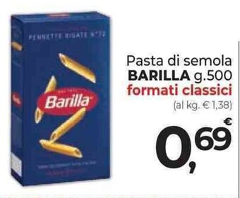 Supermercati Dok Pasta di semola BARILLA g.500 offerta