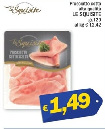 Prosciutto cotto alta qualità LE SQUISITE gr. 120