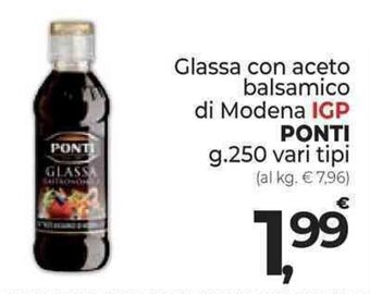 Supermercati Dok Glassa con aceto balsamico di Modena IGP PONTI g. 250 offerta