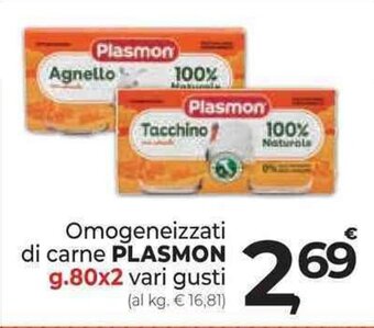 Omogeneizzati di carne PLASMON g.80x2
