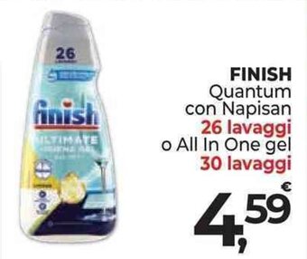 Supermercati Dok FINISH Quantum con Napisan 26 lavaggi o All In One gel 30 lavaggi offerta