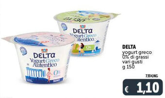 Deco Market DELTA yogurt greco 0% di grassi g 150 offerta