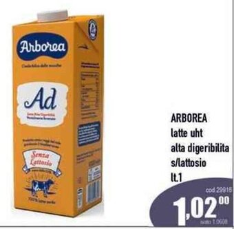 ARBOREA latte uht alta digeribilita s/lattosio lt. 1
