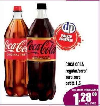 COCA COLA regular/zero/ zero zero pet lt. 1,5