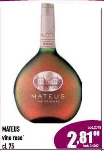 Del Prete Distribuzioni MATEUS vino rose cl.75 offerta