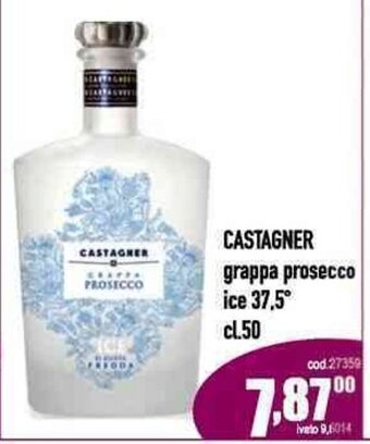 Del Prete Distribuzioni CASTAGNER grappa prosecco ice 37,5° cl.50 offerta