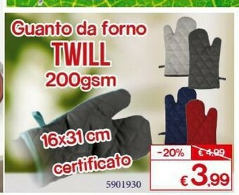 Satur Guanti Da Forno Twill 200gsm offerta
