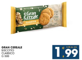 SeBón Supermercati GRAN CEREALE BISCOTTO CLASSICO G 500 offerta