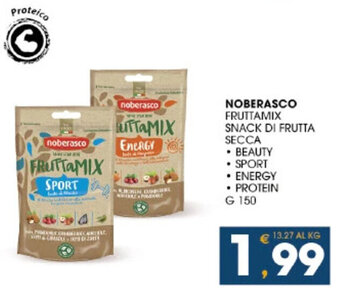 SeBón Supermercati NOBERASCO FRUTTAMIX SNACK DI FRUTTA SECCA G 150 offerta