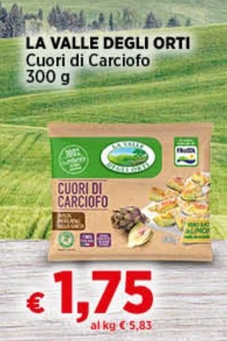 Coop Radenza LA VALLE DEGLI ORTI Cuori di Carciofo 300 g offerta