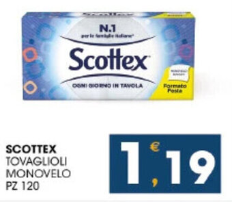 SeBón Supermercati SCOTTEX TOVAGLIOLI MONOVELO PZ 120 offerta