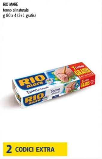 SeBón Supermercati RIO MARE tonno al naturale g 80 x 4 offerta