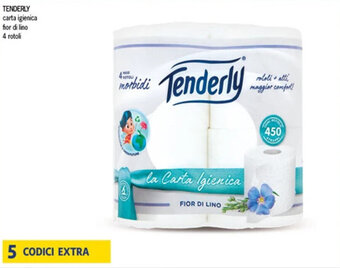 SeBón Supermercati TENDERLY carta igienica fior di lino 4 rotoli offerta