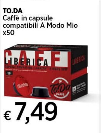 TO.DA Caffè in capsule compatibili A Modo Mio x50