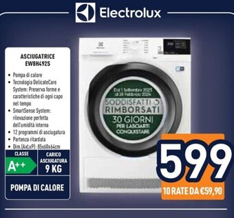 Unieuro Electrolux ASCIUGATRICE EW8H492S offerta