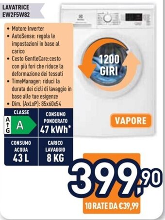 Unieuro Electrolux LAVATRICE EW2F5W82 offerta