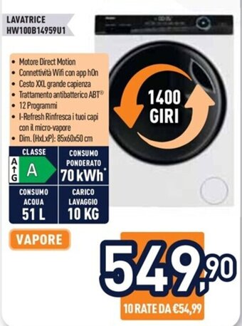 Unieuro Haier LAVATRICE HW100B14959U1 offerta