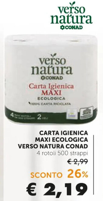 Spazio Conad CARTA IGIENICA MAXI ECOLOGICA VERSO NATURA CONAD offerta