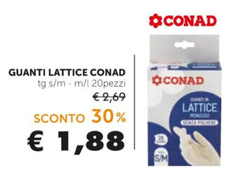 Spazio Conad GUANTI LATTICE CONAD tg s/m - m/l 20pezzi offerta