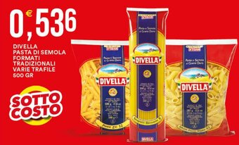 Vantaggio Cash&Carry DIVELLA PASTA DI SEMOLA FORMATI TRADIZIONALI VARIE TRAFILE 500 GR offerta