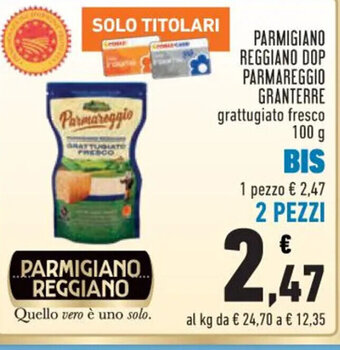 Conad PARMIGIANO REGGIANO DOP PARMAREGGIO GRANTERRE grattugiato fresco 100 g offerta