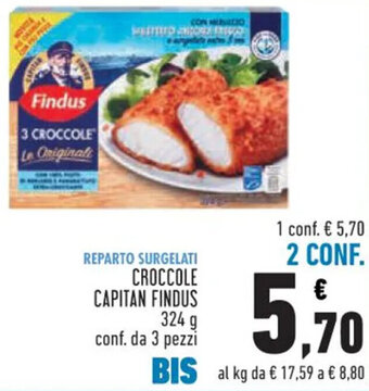 Conad REPARTO SURGELATI CROCCOLE CAPITAN FINDUS 324 g conf. da 3 pezzi offerta