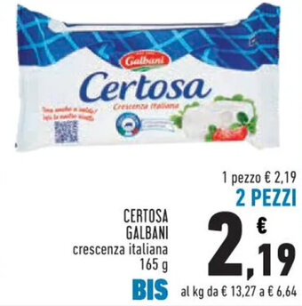 Conad CERTOSA GALBANI crescenza italiana 165 g offerta