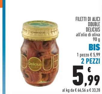 Conad FILETTI DI ALICI DOUBLE DELICIUS all'olio di oliva 90 g offerta