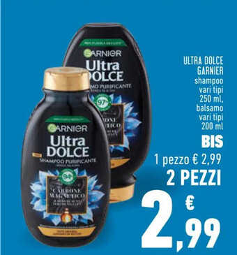 Conad ULTRA DOLCE GARNIER shampoo vari tipi 250 ml, balsamo vari tipi 200 ml offerta
