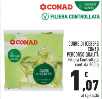 Conad CUORE DI ICEBERG CONAD PERCORSO QUALITÀ Filiera Controllata conf. da 200 g offerta