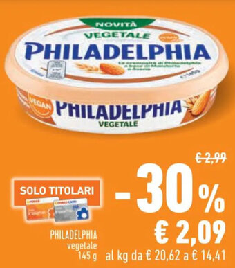 Conad PHILADELPHIA vegetale 145 g offerta