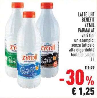 Conad LATTE UHT BENEFIT ZYMIL PARMALAT vari tipi un esempio: senza lattosio alta digeribilità fonte di calcio 1 L offerta