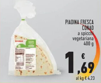 Conad PIADINA FRESCA CONAD a spicchi vegetariana 400 g offerta