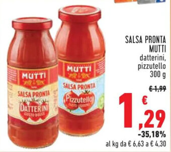 Conad SALSA PRONTA MUTTI datterini, pizzutello 300 g offerta