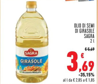 Conad OLIO DI SEMI DI GIRASOLE SAGRA 2 L offerta